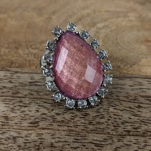 Pink Gem Diamond Ring (Size: 7)